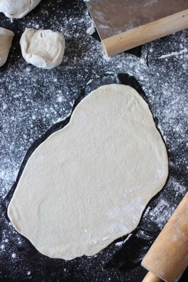 Beer Pizza Crust Rolled Out