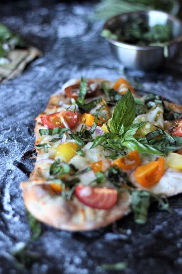 Beer Pizza Crust with Tomatoes