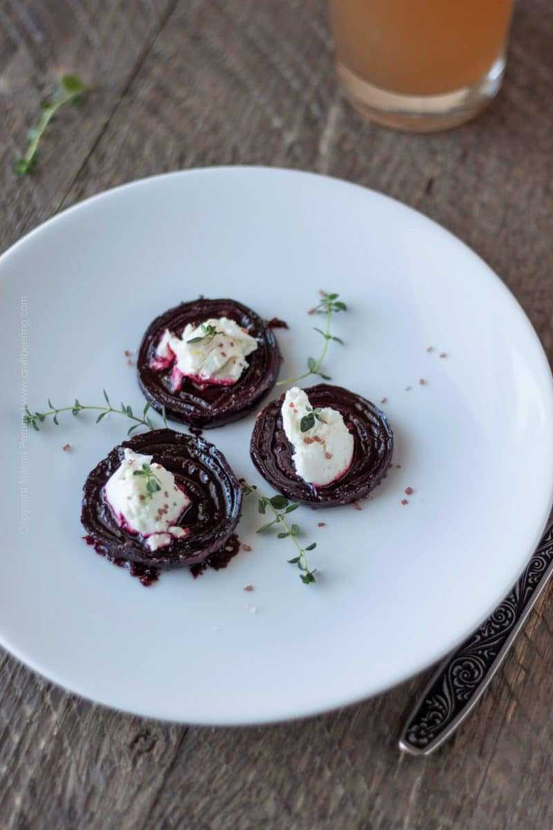 Beer Glazed Roasted Red Beets with Goat Cheese Individual Serving