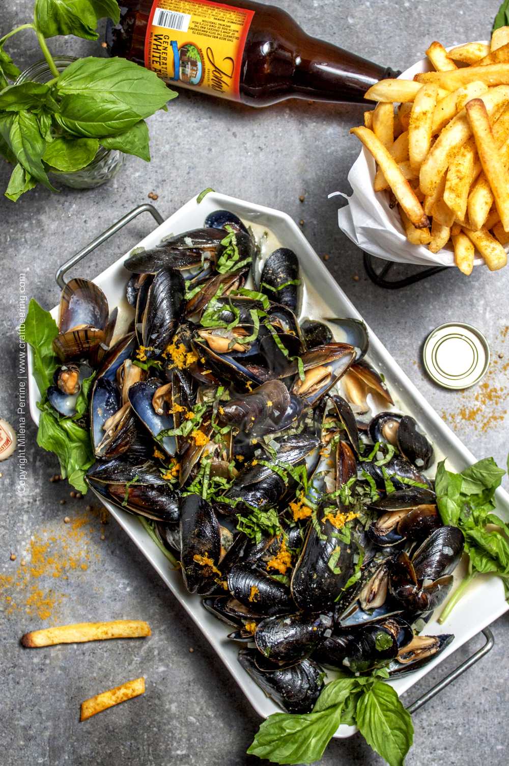 Belgian Wit Mussels with Coconut Milk (and Curried Fries)
