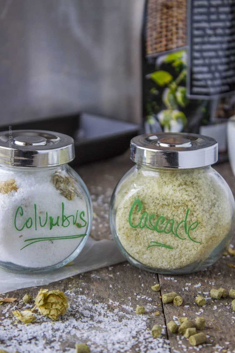 Hop Salt Jars Columbus and Cascade