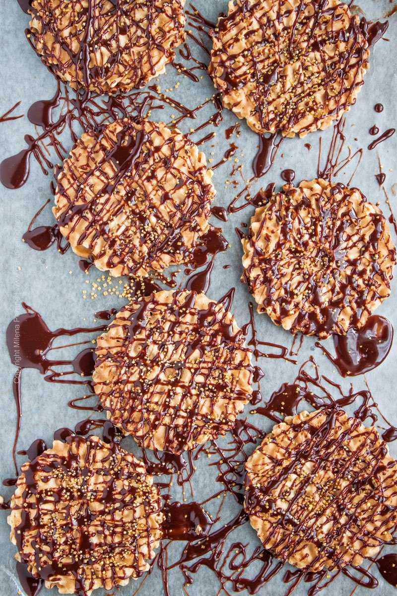 Chocolate Porter Dessert Drizzled Pizzelle