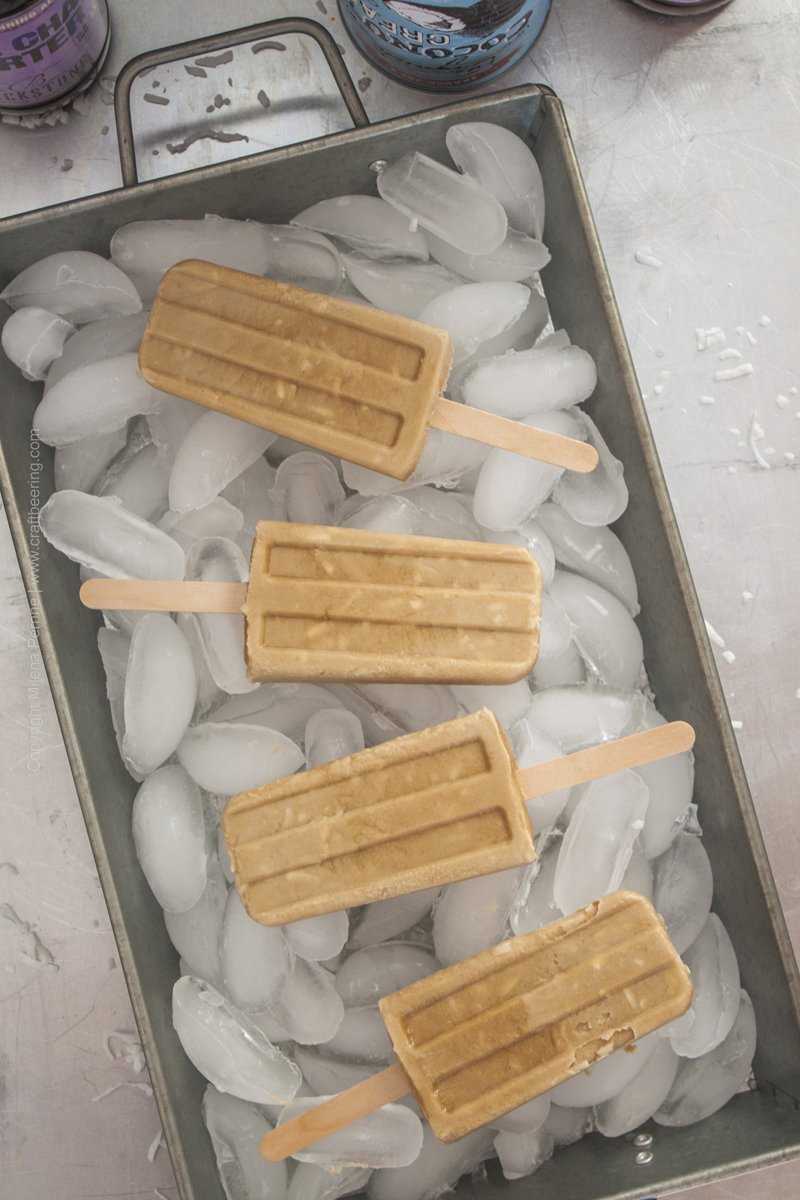 Porter Coconut Beersicles on ice