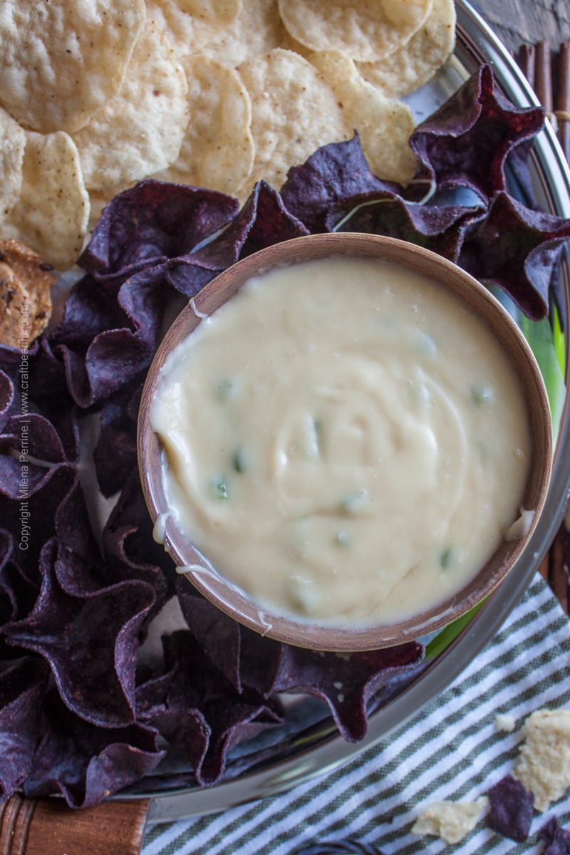 Fontina beer cheese dip with jalapeno and blonde ale