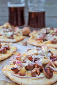 Pumpkin Ale Flatbread (with Apples & Smoked Chicken Sausage)