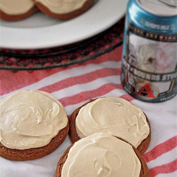 Molasses Stout Cookies with Stout Infused Cream Cheese Frosting