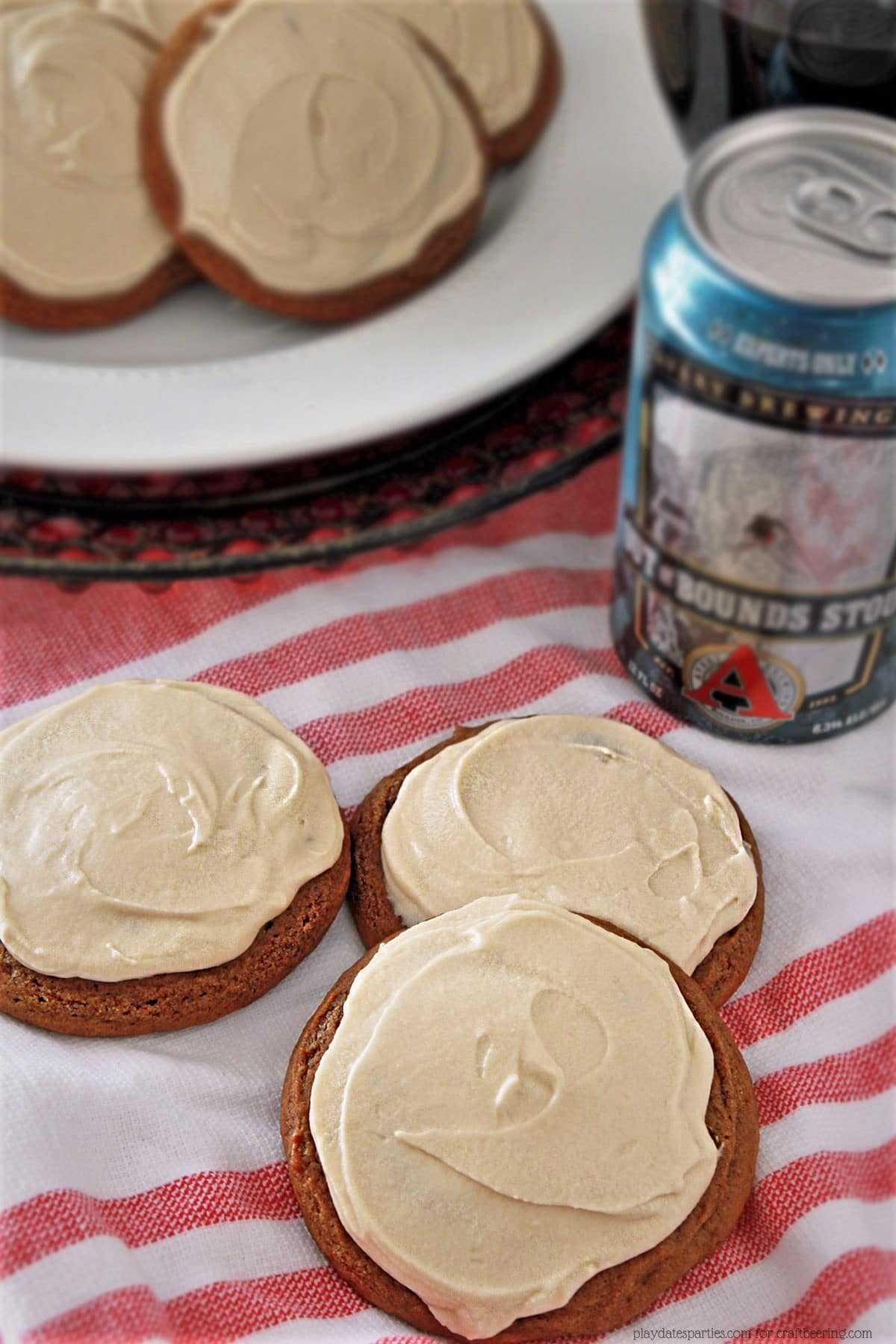 Molasses Stout Cookies with Stout Infused Cream Cheese Frosting