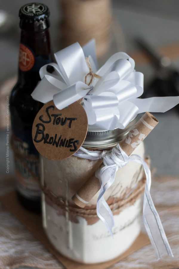 Stout Brownie Mix and Stout Ale Gift Set for #beerbrownies #stoutbrownies
