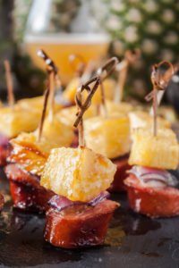 Pineapple Sausage Bites with Hazy IPA Glaze