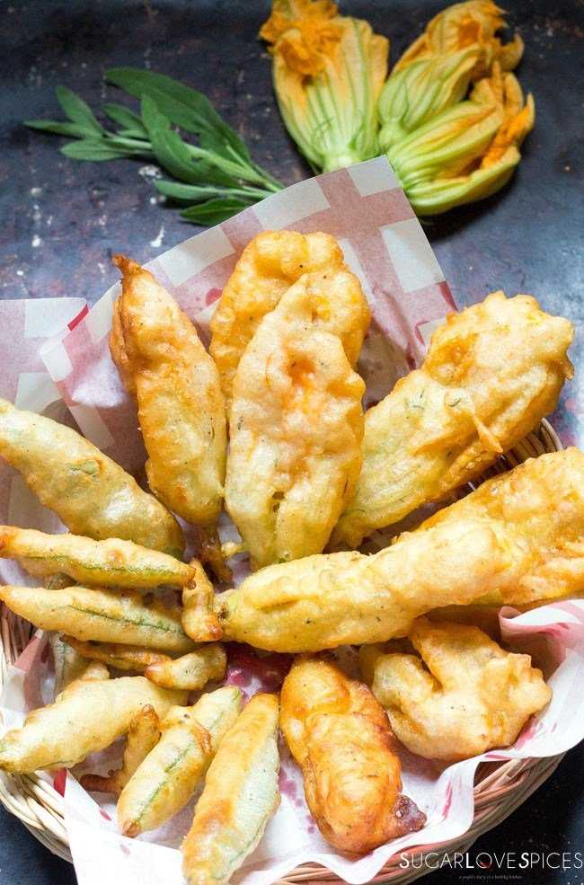 Recipes with Beer | Beer battered squash blossoms