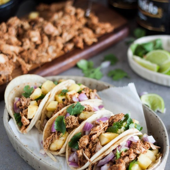 Taco al Pastor | Learn how to make delicious, tender pork al pastor on the grill or cast iron grill skillet every time. The flavors are unbeatable. #tacos #porktacos #alpastor #pineapplesauce #achiote
