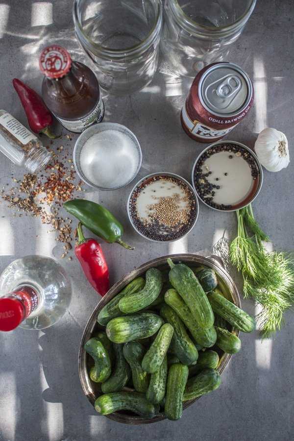 Ingredients for beer pickles