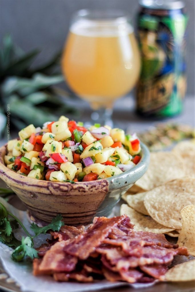 Pineapple Salsa (with Candied Bacon Chips)