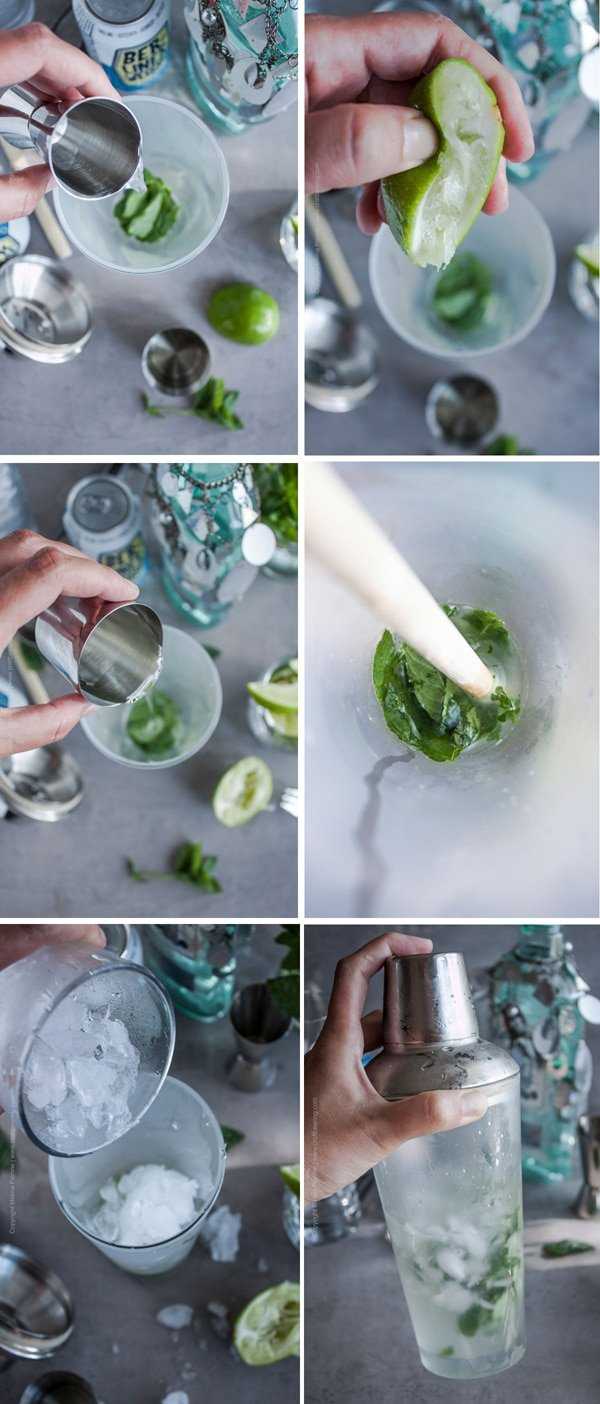 Steps to mixing a beer mojito