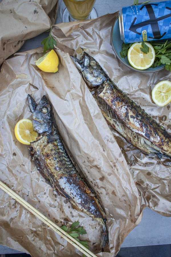 Steckerlfisch is eaten out of the paper in which it is wrapped with only a squeeze of lemon to flavor it. One of the tastiest ways to have fish on the planet.