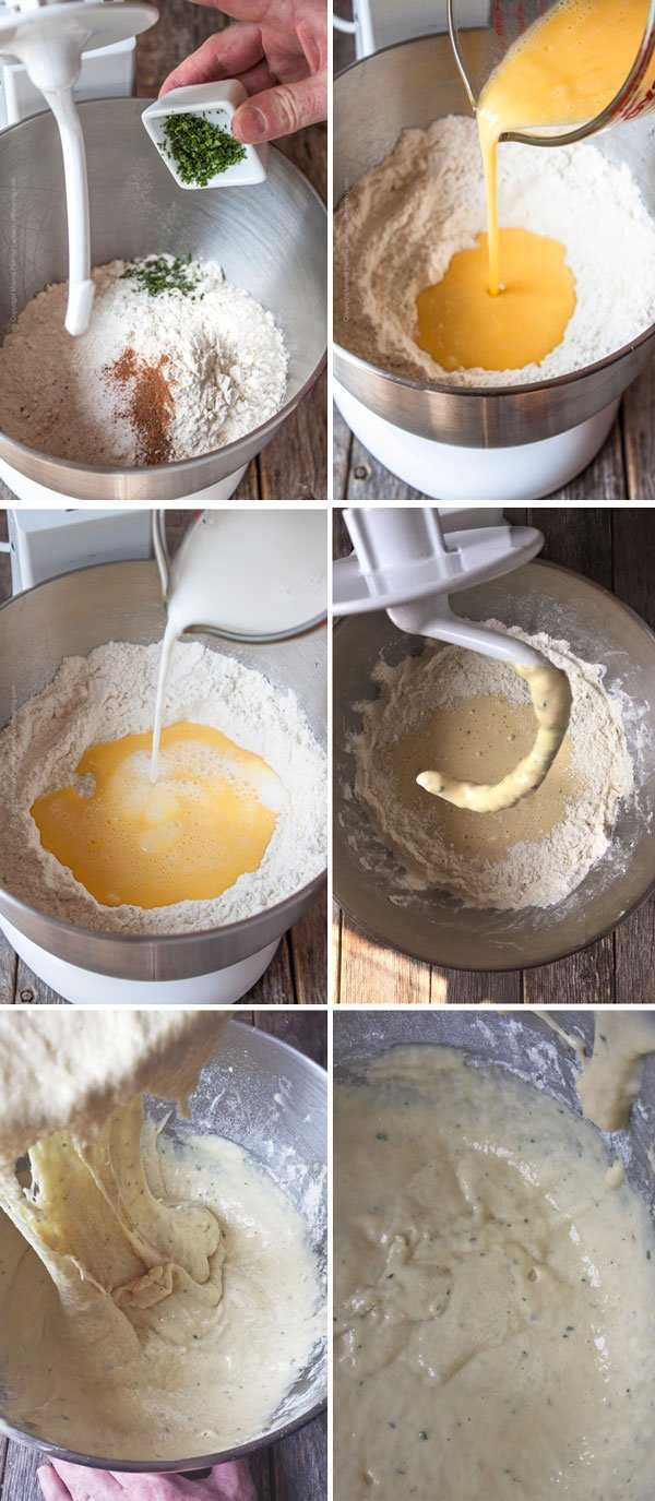 Steps to make Spatzle dough from scratch. 