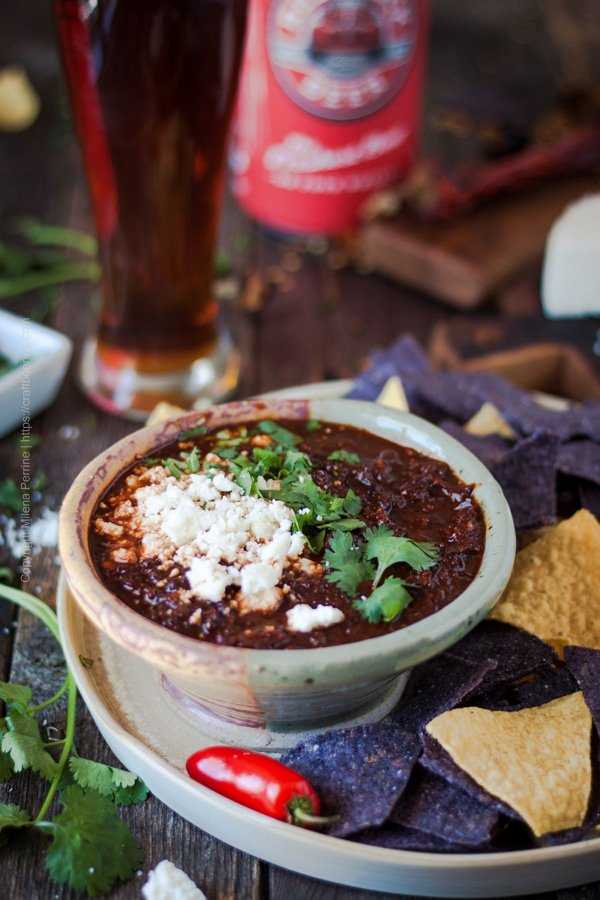 Salsa Borracha with Tortilla Chips and Baja Mexican Lager