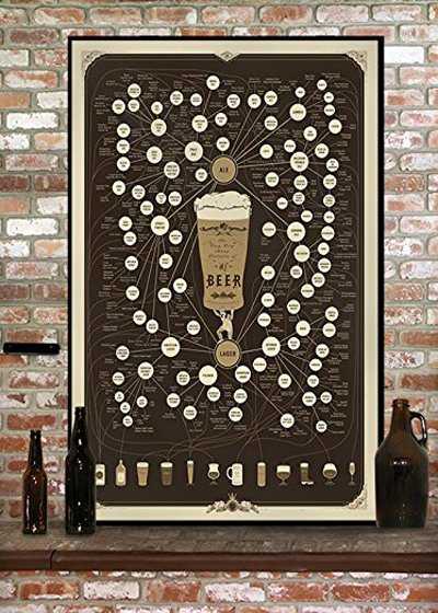 Beer poster with elegant graphic of the main craft beer styles
