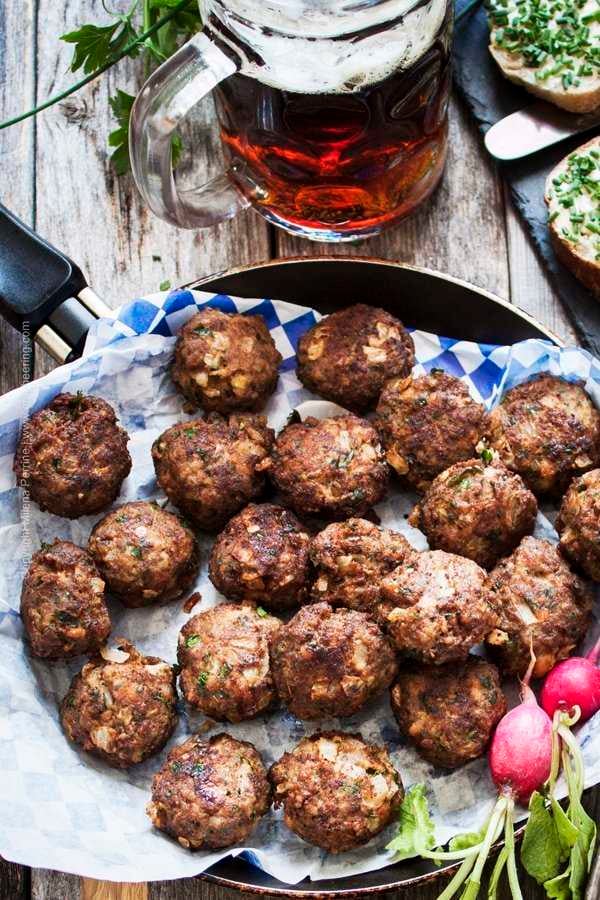 German meatballs aka frikadellen - bite sized version. 