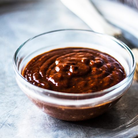 Mole sauce with chocolate stout - deep, rich and complex flavors.