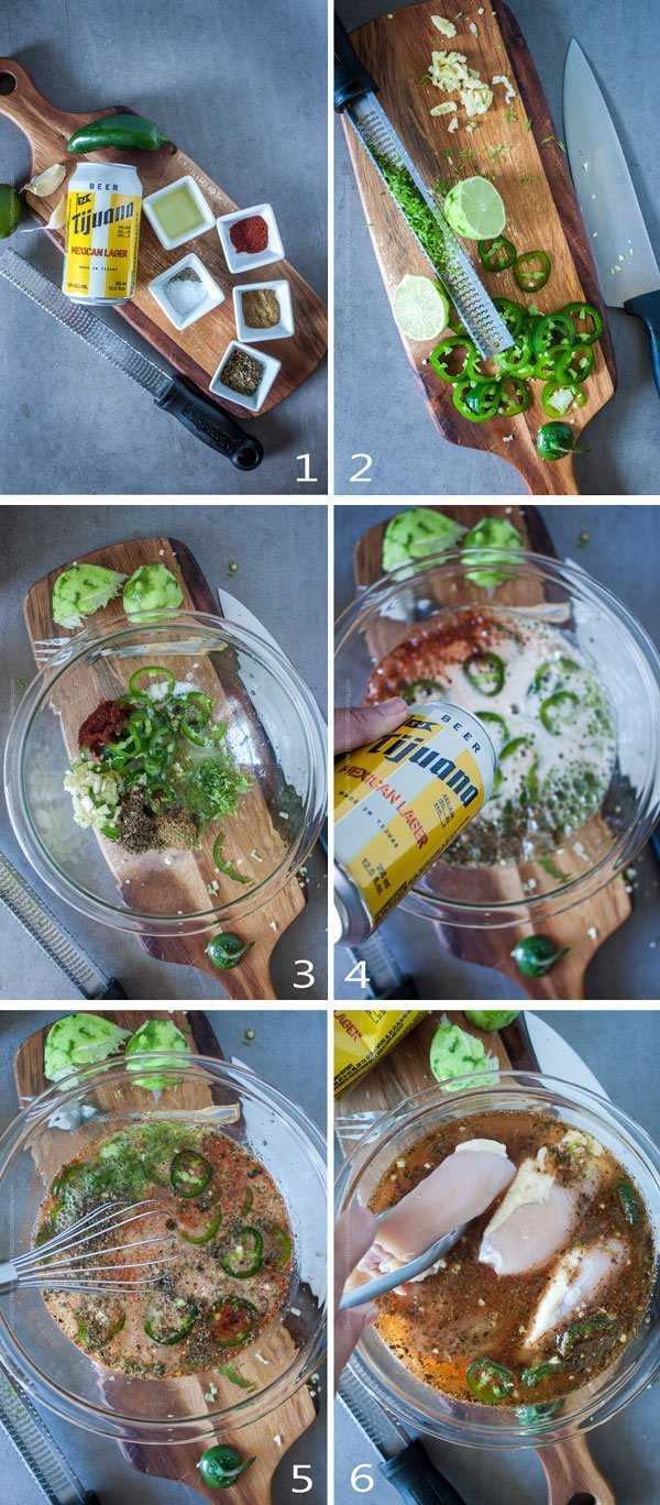 Mexican lager marinade image sequence