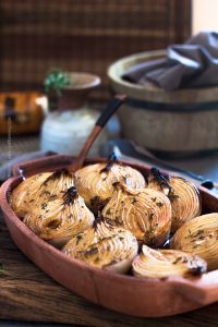 Baked Onions with Balsamic and Dark Ale