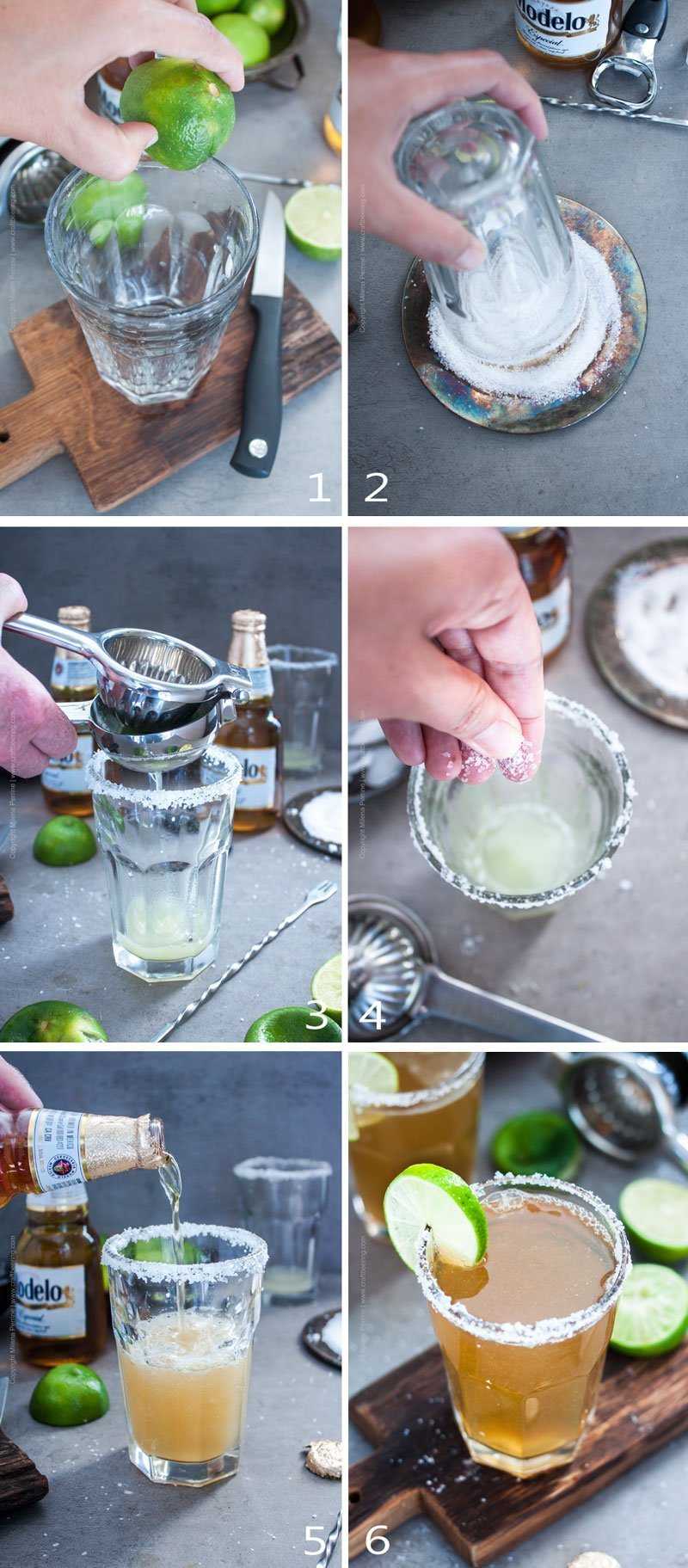 Step by step how to mix a Chelada beer.