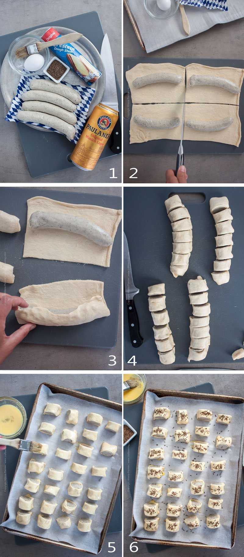 How to make sausage bites step by step image grid