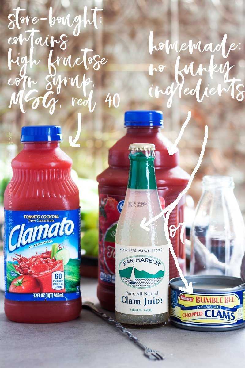 Homemade clamato juice ingredients
