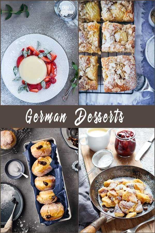 German desserts - an image grid showign four very popular ones. 