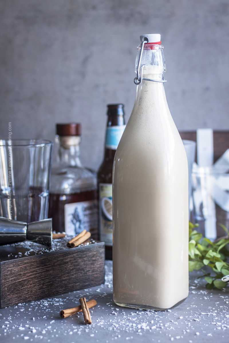 Traditionally coquito is store in swing top glass bottles.