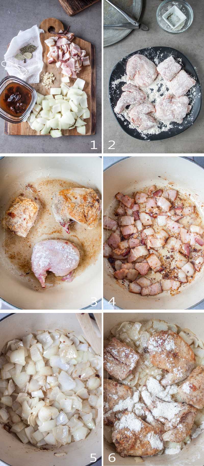 Steps to make Belgian rabbit stew