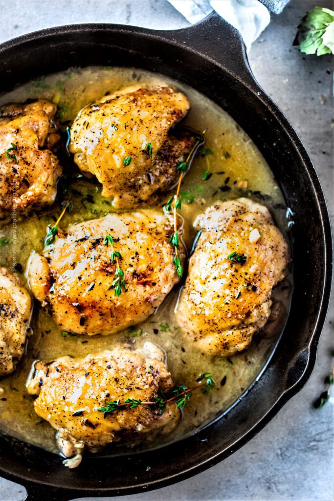 Boneless Skinless Chicken Thighs with Pan Sauce