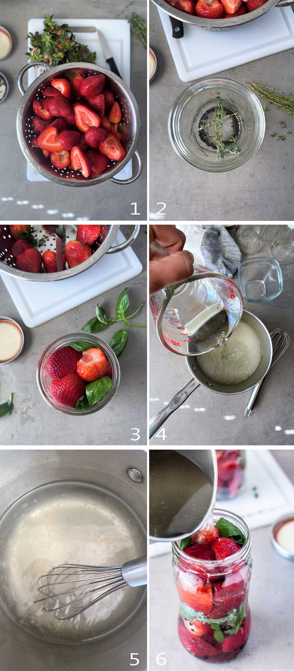 How to pickle strawberries - process image grid.