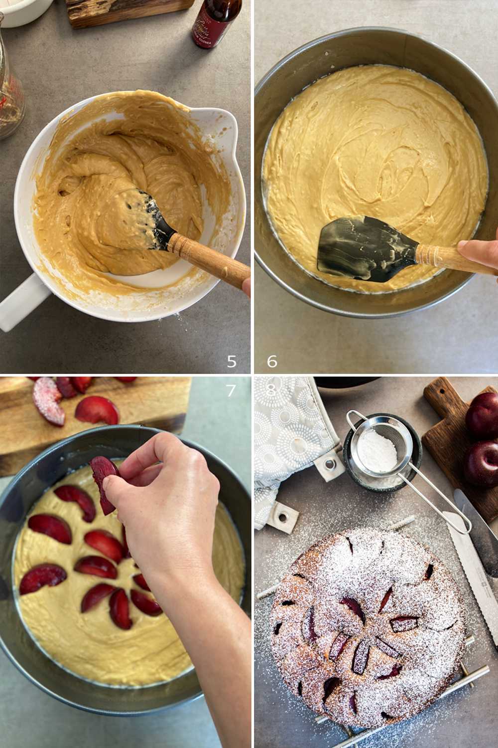 How to make plum cake Zwetschgenkuchen (step by step) part 2