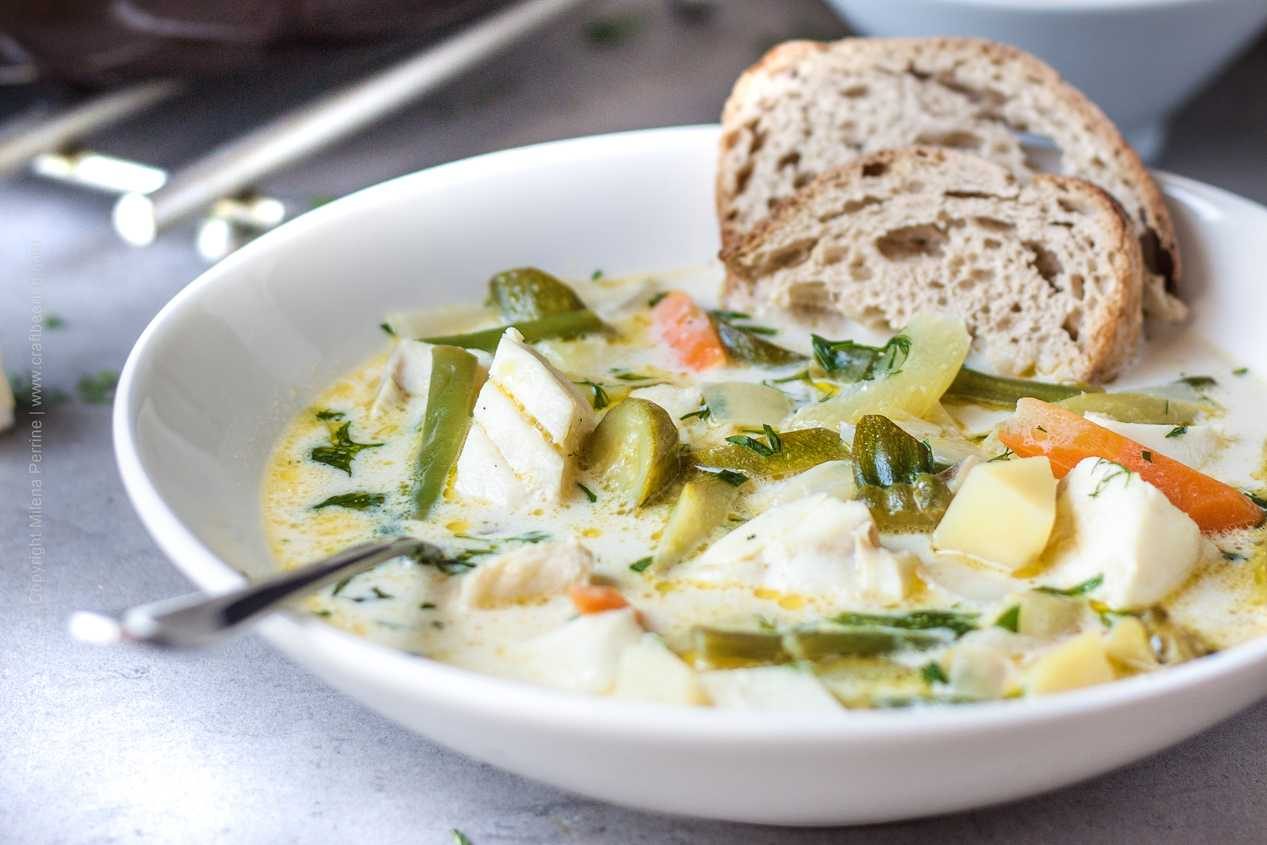 Fish Stew with Cod, Vegetables and Potatoes (Creamy or Tomato Broth)