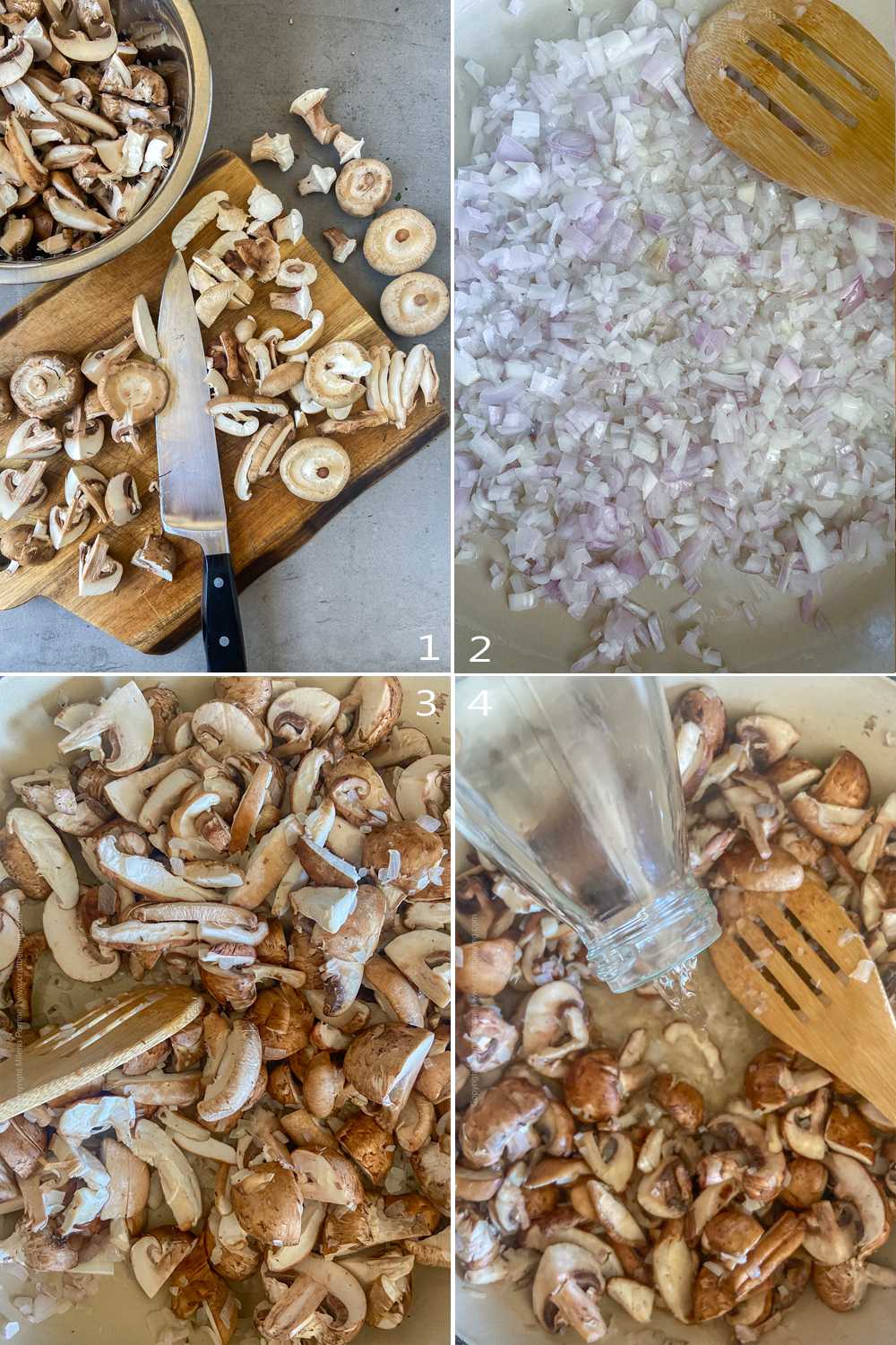 Steps to make creamy mushroom stew - part 1