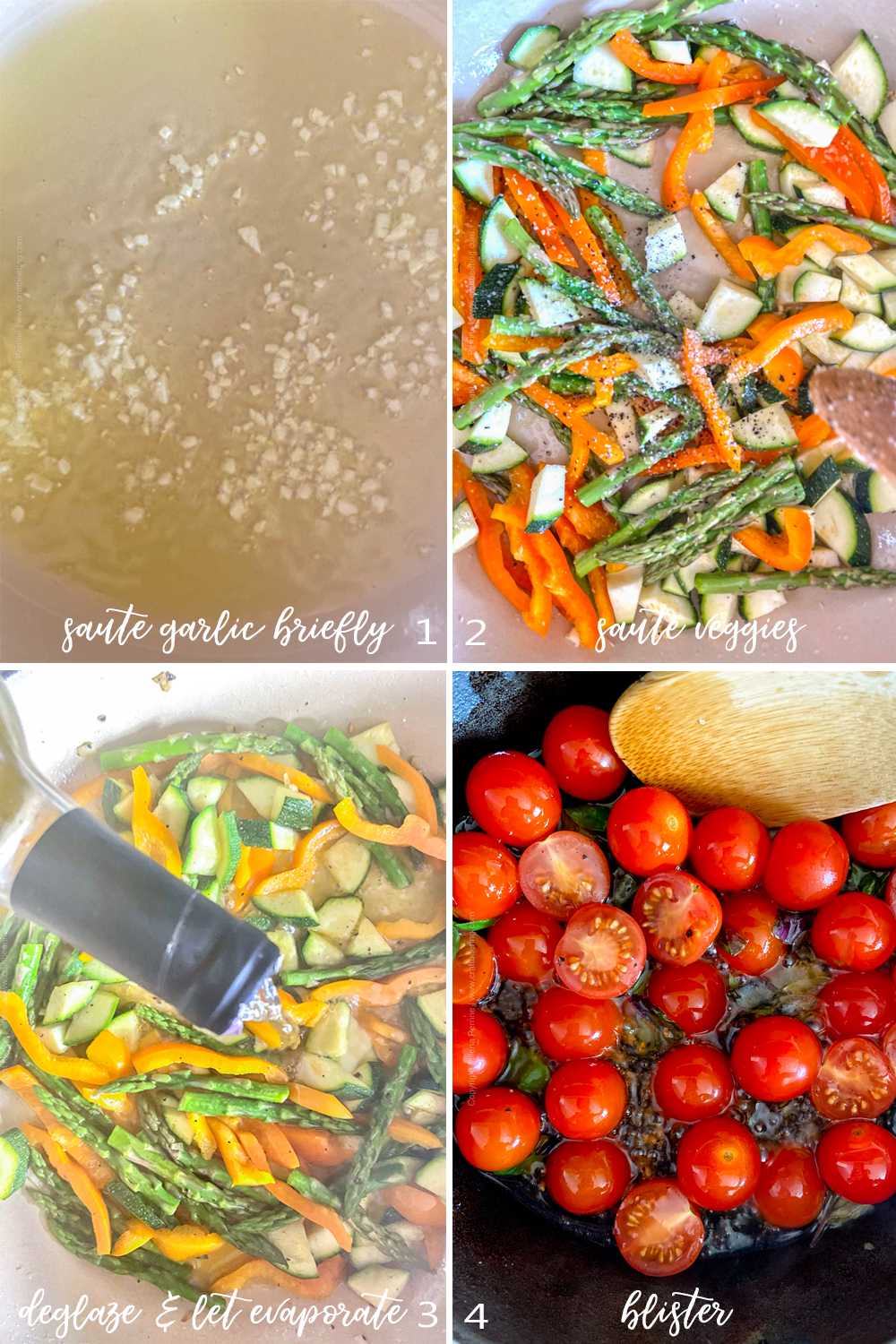 How to make the vegetables for pasta Primavera, process pictures