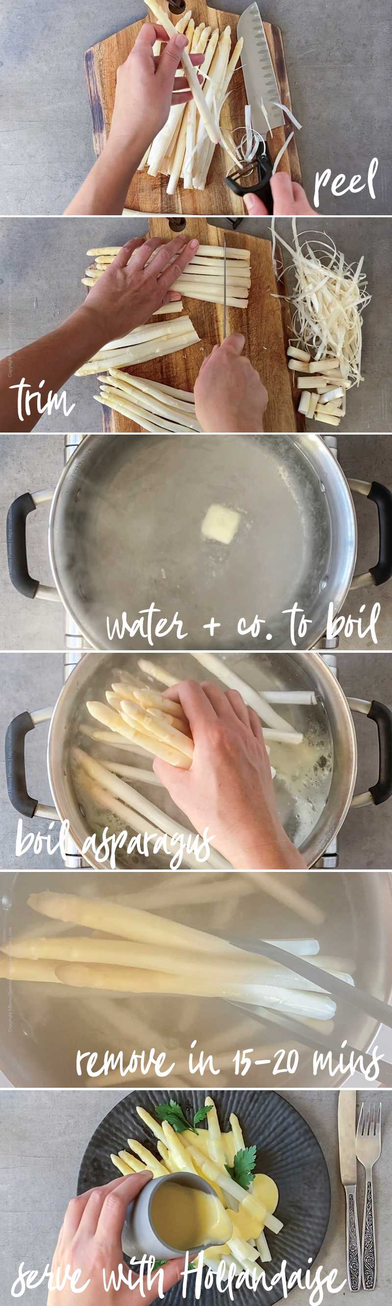 How to cook white asparagus - step-by-step.