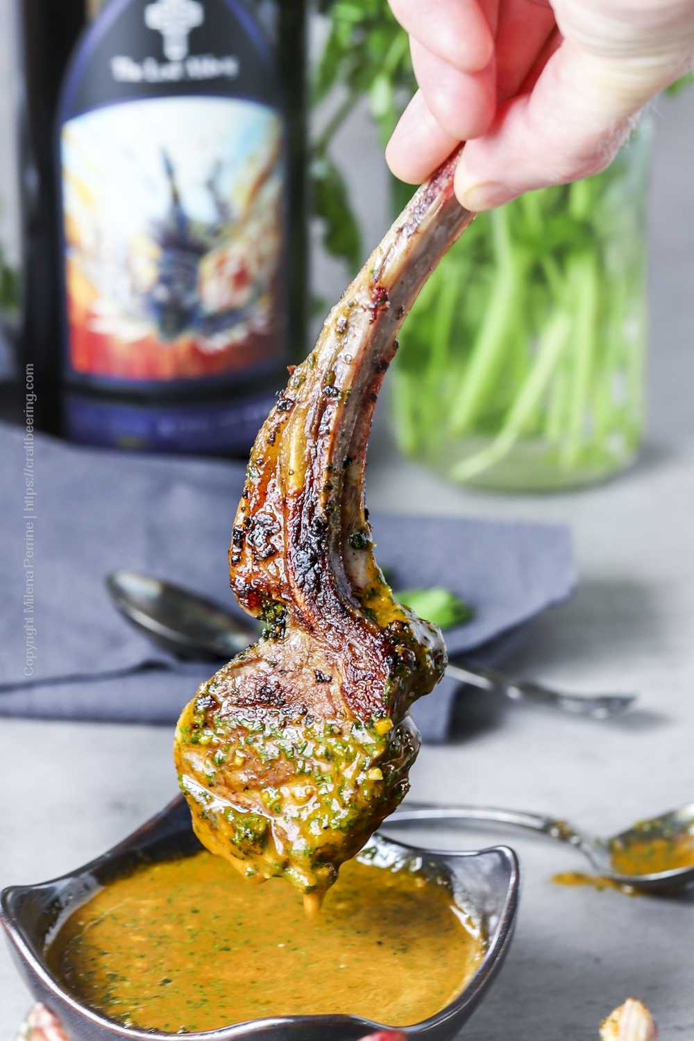 Chermoula dipping sauce for lamb chops