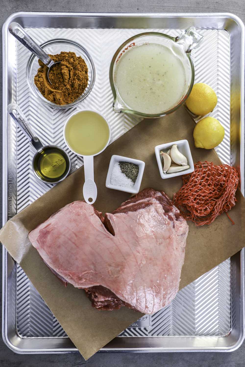 Ingredients for boneless leg of lamb slowcooker or braiser