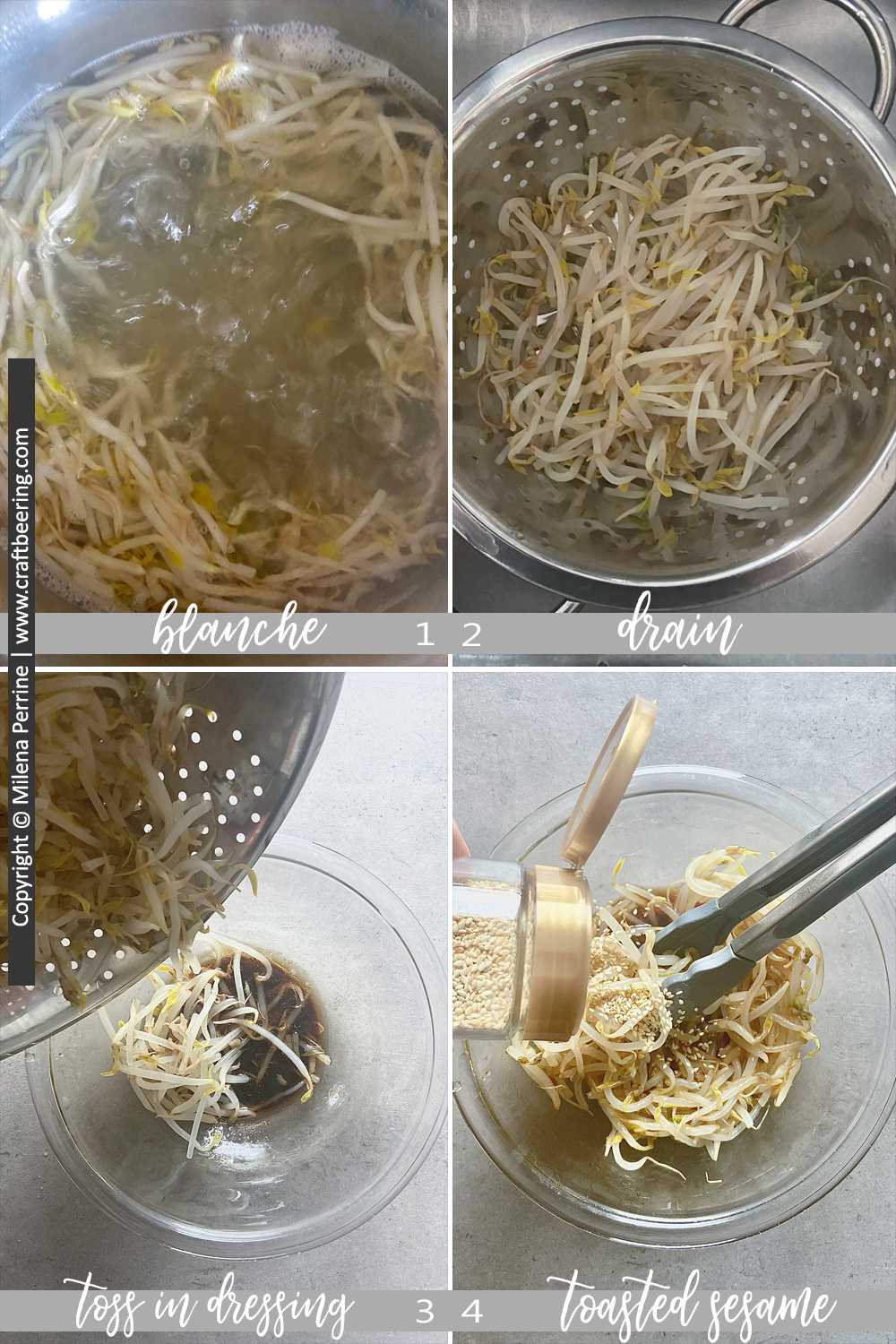 How to prepare bean sprouts for Japanese ramen bowl.