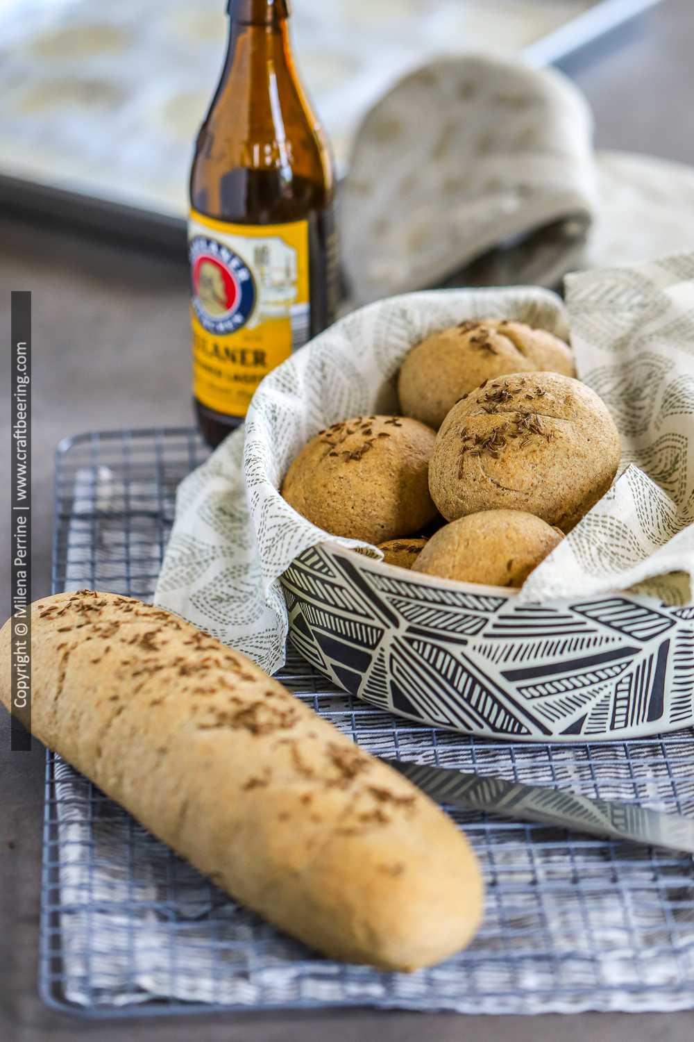 German beer bread with yeast, classic recipe with rye flour.