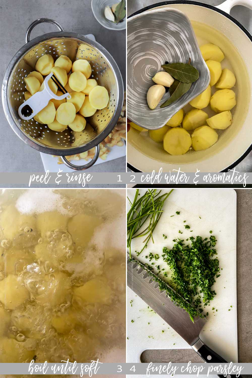 How to boil potatoes with parsley sauce - steps, part one