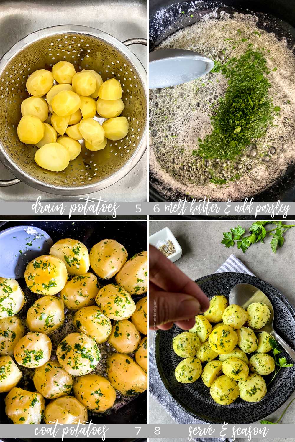 How to boil potatoes with parsley sauce - steps, part two