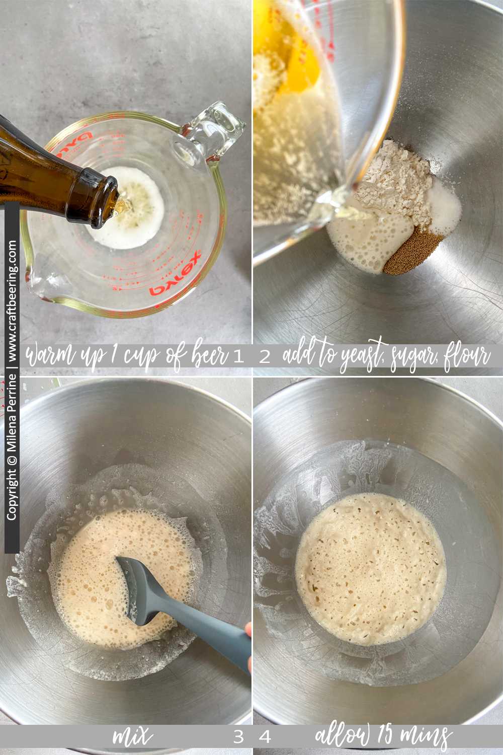 How to make a starter for beer bread with yeast. 