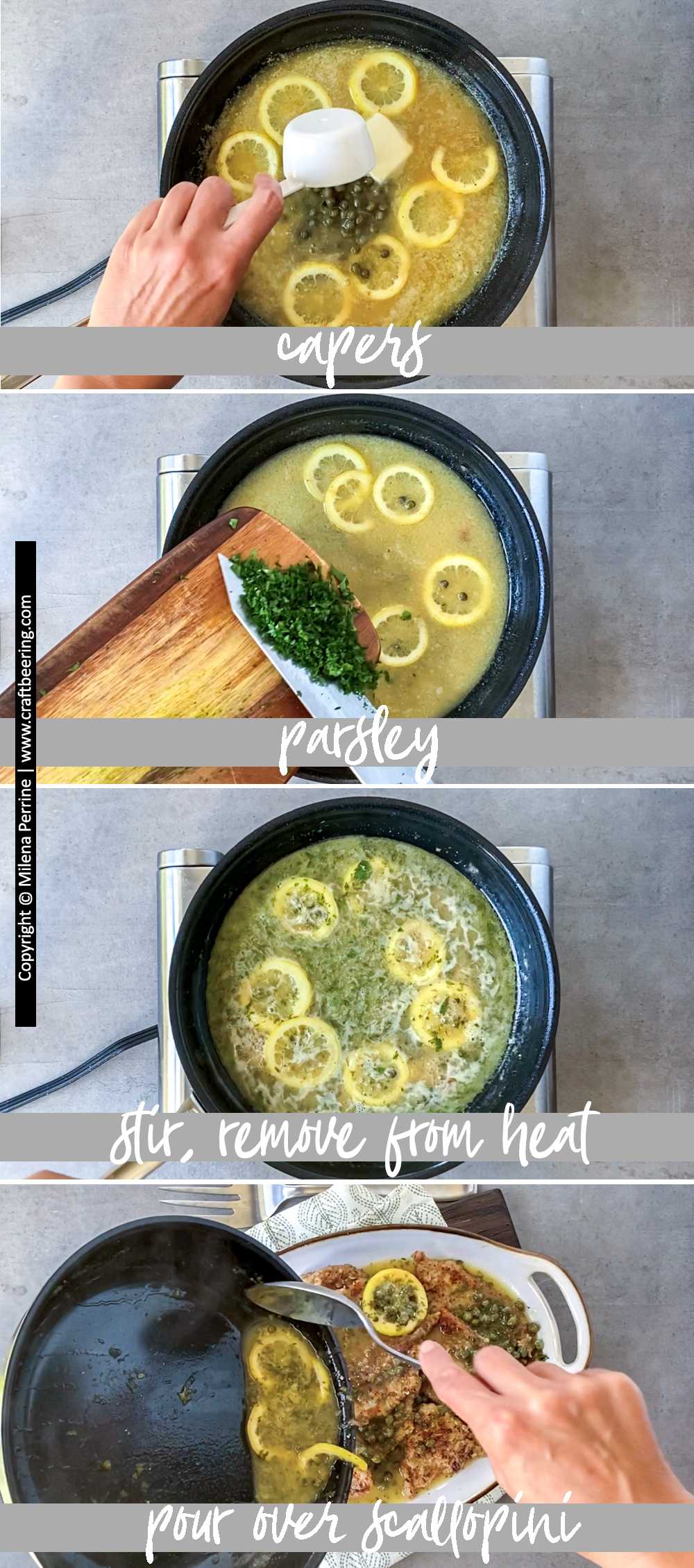 How to make piccata sauce for veal or chicken. Part 2, step-by-step.