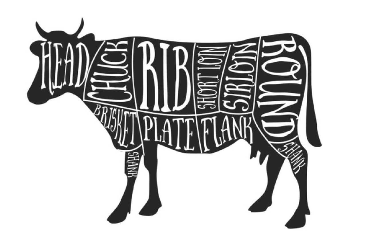 Beef primal cuts diagram