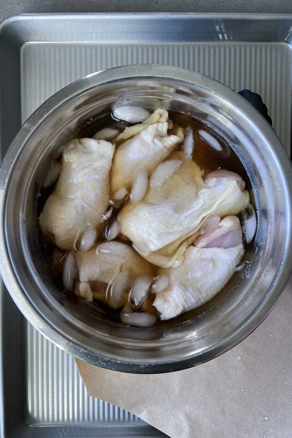 Brine chicken thighs before smoking them for exceptionally moist dark meat