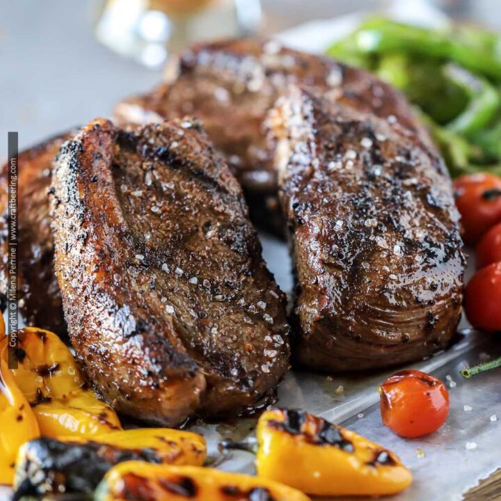 Coulotte steak - grilled with veggies.